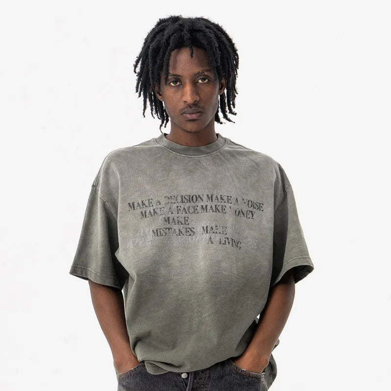 Vibrant Stamped Illustrated T-Shirt