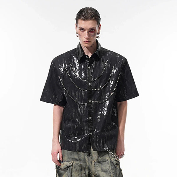 Removable Chain Shoulder Detail Shirt