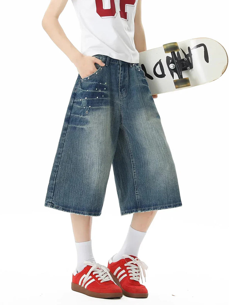 Stretch Urban Beat Heritage Faded Denim Shorts