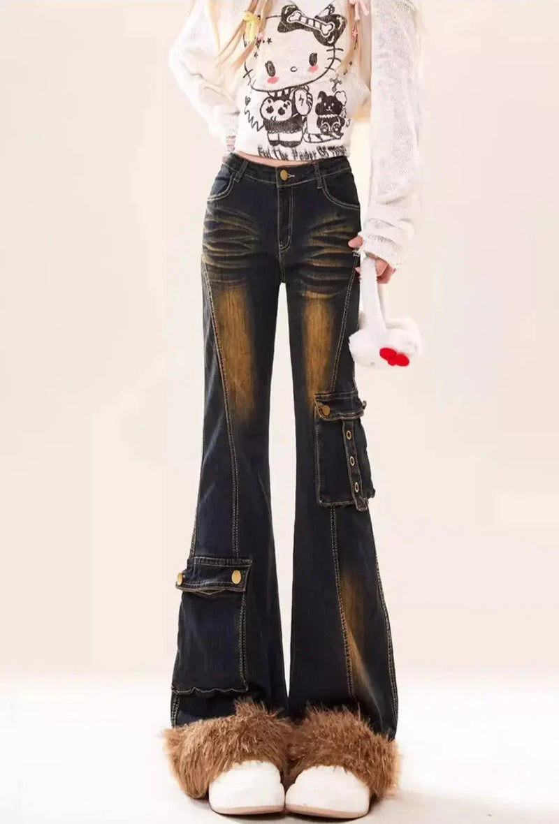 Vintage Yüksek Bel Jean Pantolon, önden görünüm — Navra Wear