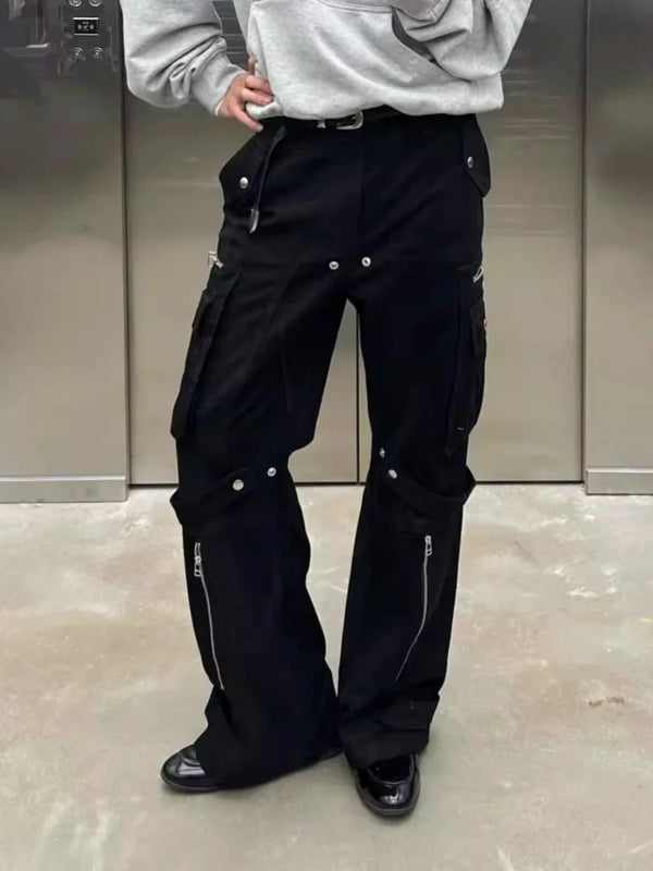 2000s Black Cyber Slim Utility Denim