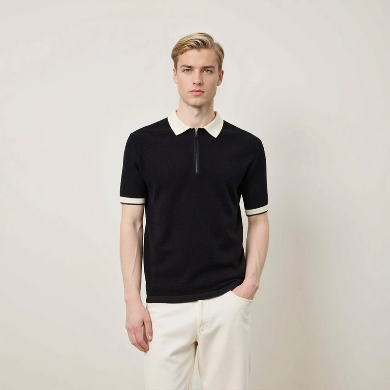 Polo Yaka Triko Tişört, önden görünüm — Navra Wear