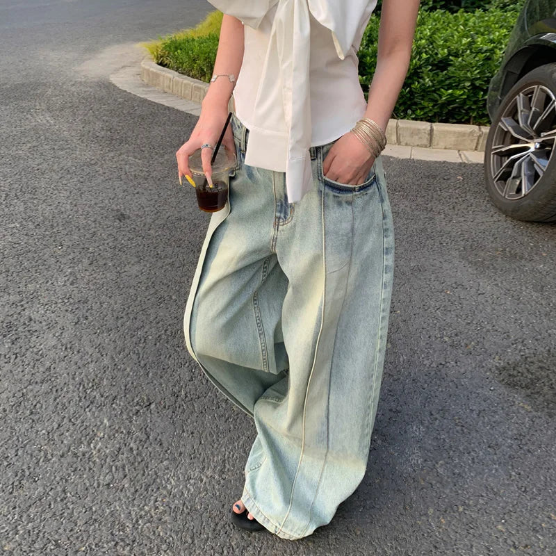 Trendsetter Oversized Rinse Bell Leg Denim