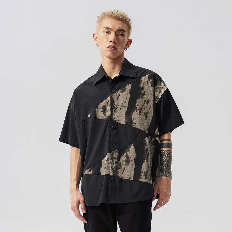 Vintage Oversize Kanat Baskılı Gömlek, önden görünüm — Navra Wear