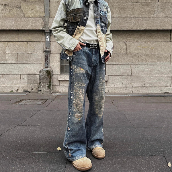 Heritage Digital Printed Faded Denim