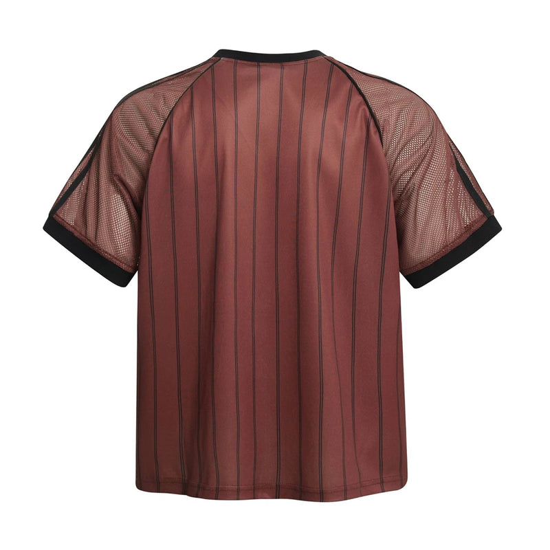 Çizgili Grafik Baskılı Sport Tişört, model üzerinde — Navra Wear