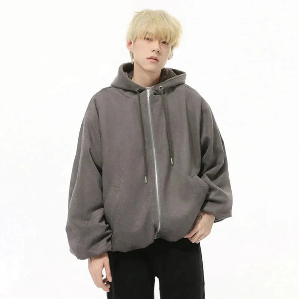 Casual Oversized Zip-Up Sweatshirt