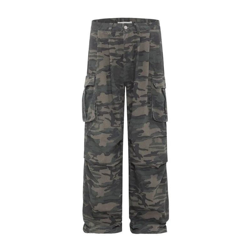 Heritage Rinse Woodland Print Wide Denim