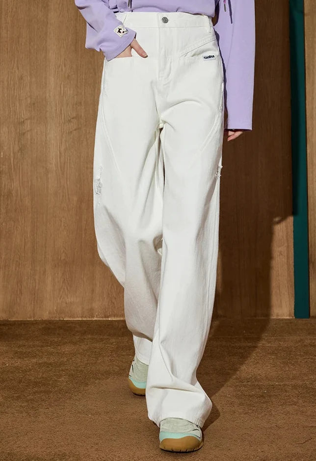 Light Wash Relaxed Fit Bell Leg Denim