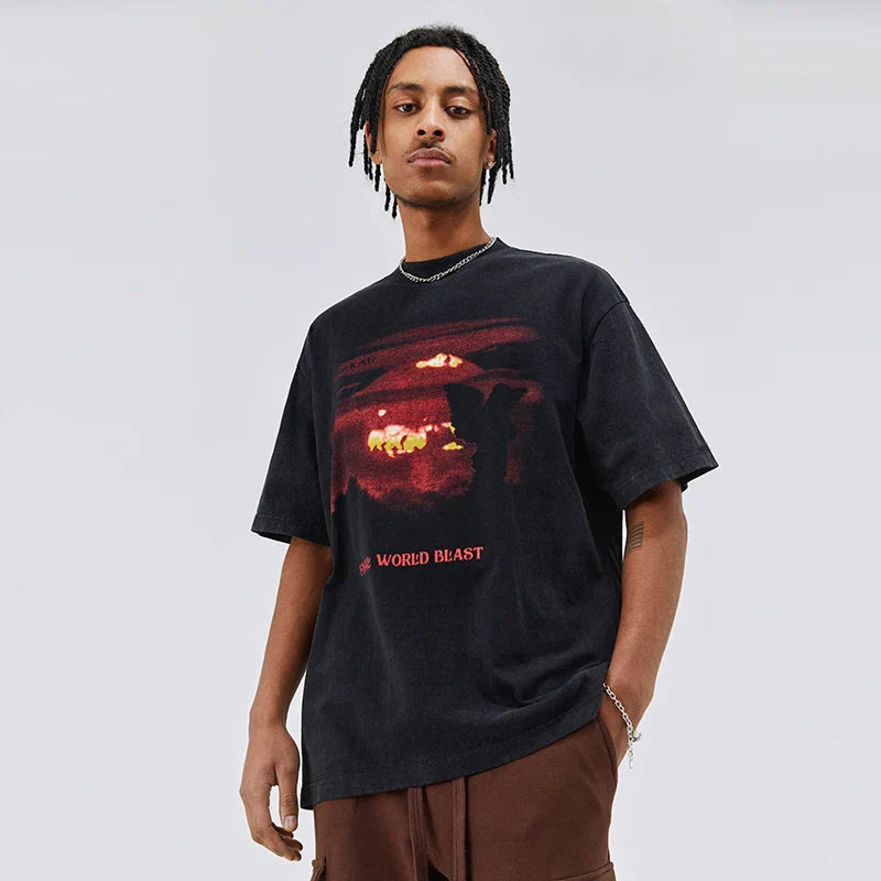 Hip Hop Cross Letter Artwork T-Shirt