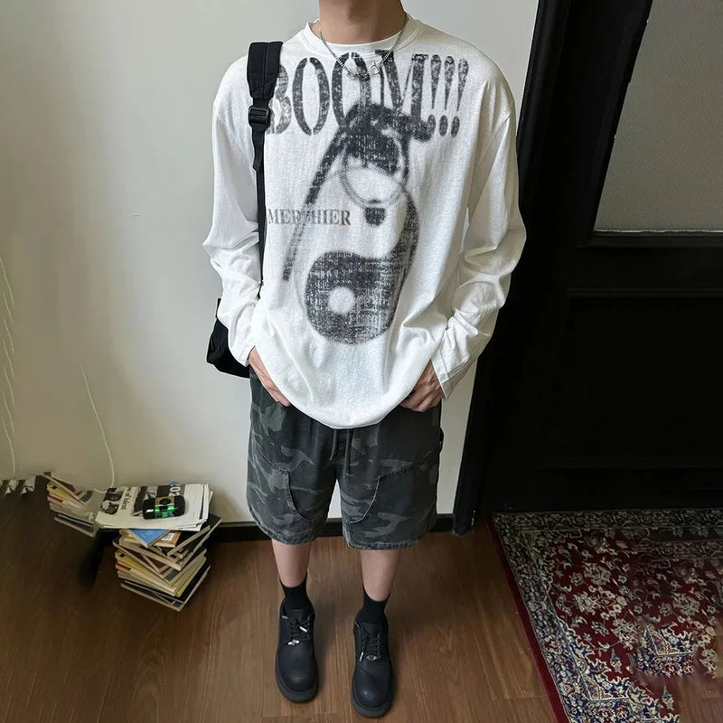 Chic Chinese Style Designed Print Long Sleeve T-Shirt