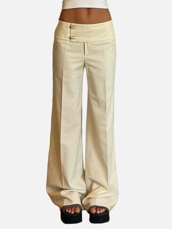 Button Front Loose Trousers