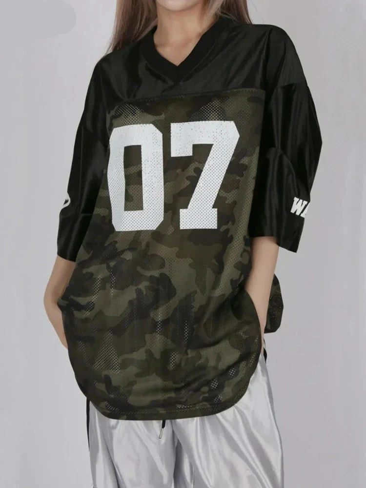 Women Polished Hip Hop Unstructured Jersey T-Shirt