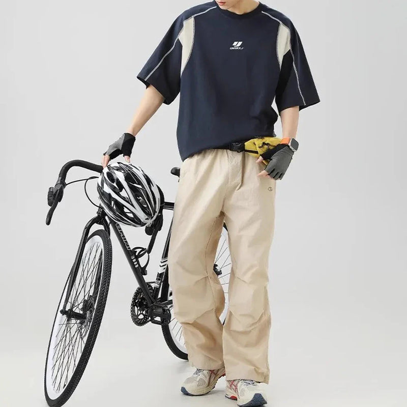 Airflow Contrast Embroidery Short Sleeve T-Shirt