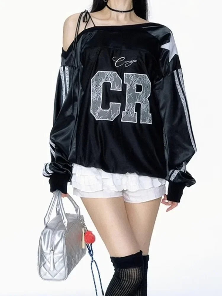 Time-Worn Lace Off Shoulder T-Shirt