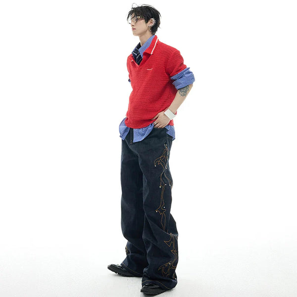 High-Quality Personalized Stitchwork Bell Leg Denim