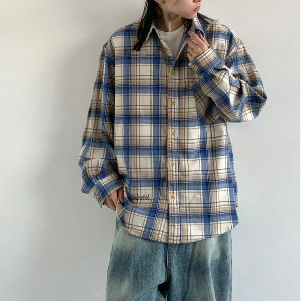 Oversize Plaid Heritage Long Sleeve Top