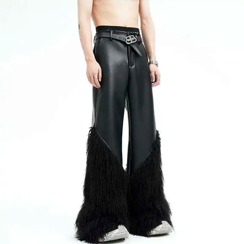 Splice Leather Wide-Leg