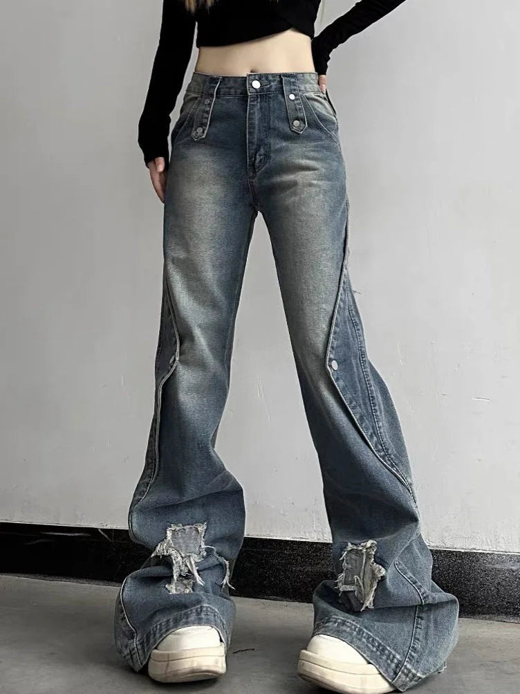 Sleek High-Rise Bell Leg Denim