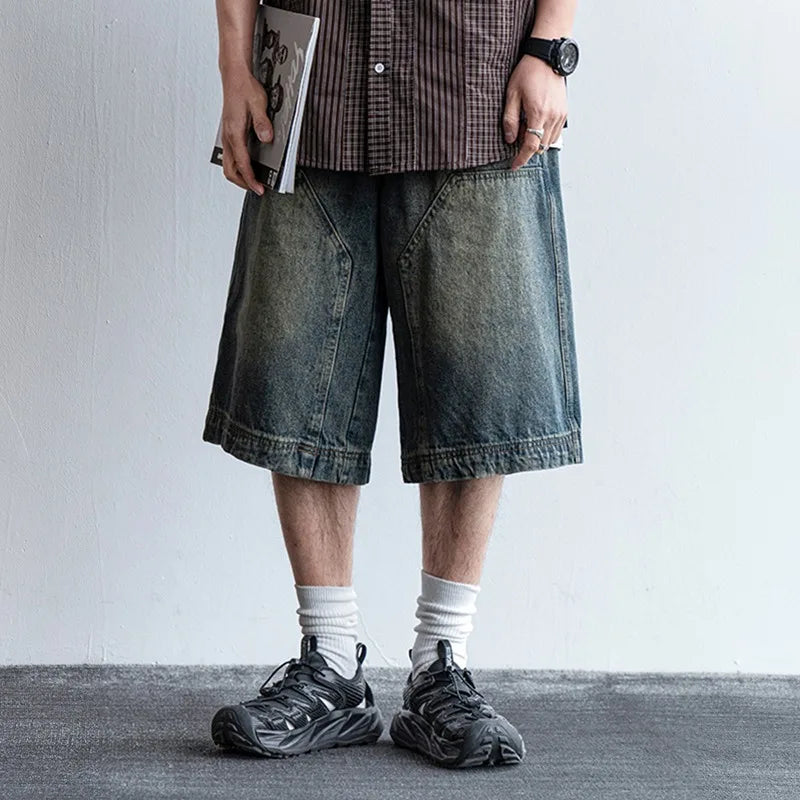 Faded Era Wide Leg Denim Shorts