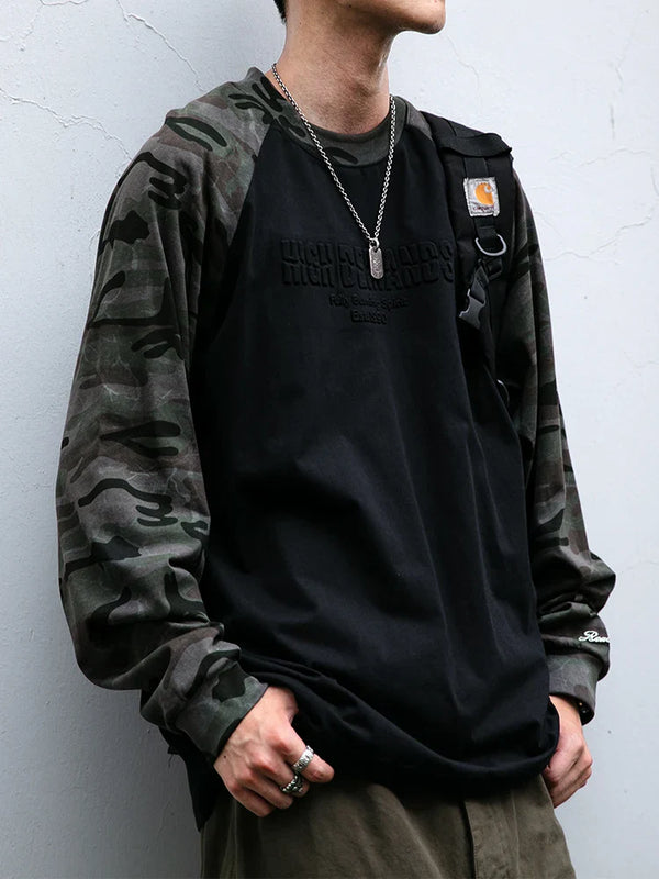 Camo Sleeve Relaxed Sweatshirt