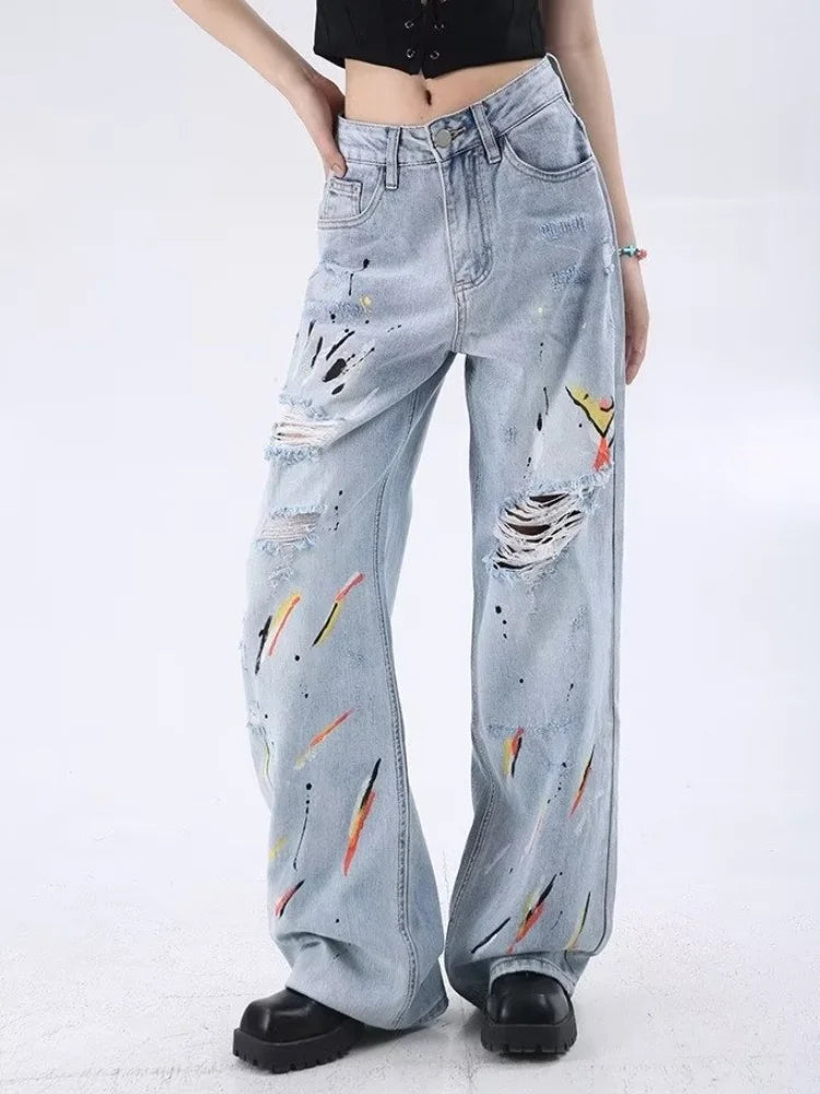 Heritage Rinse Blue Graphic Relaxed Denim