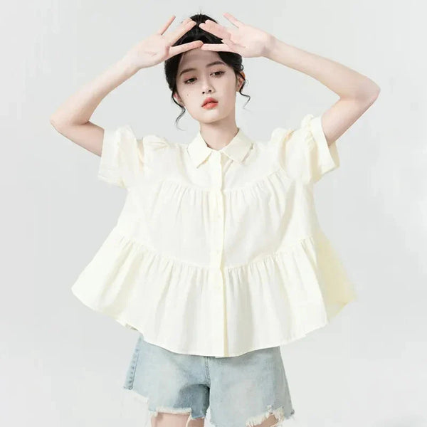 Puff Sleeve Sweet Summer Loose Blouse