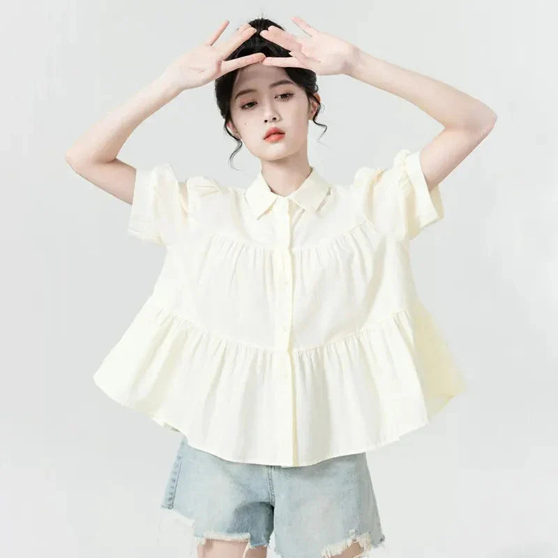 Puff Sleeve Sweet Summer Loose Blouse