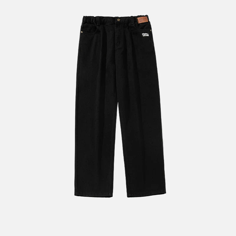 Modern Western Style Plain Tone Bell Leg Denim
