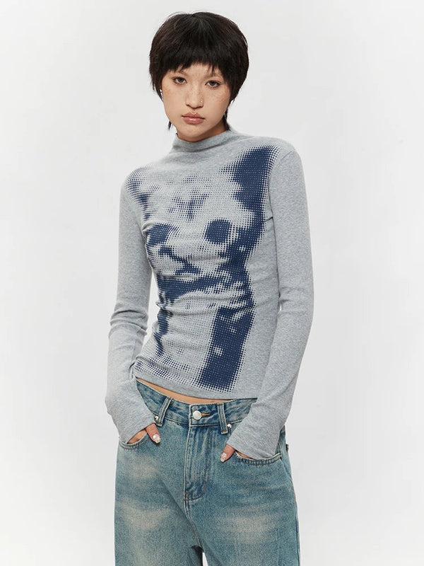 Print Feline Print Long Sleeve T-Shirt
