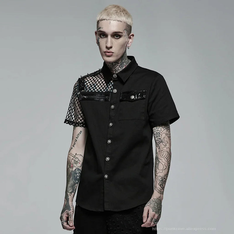 Specter Asymmetric Black Button Shirt