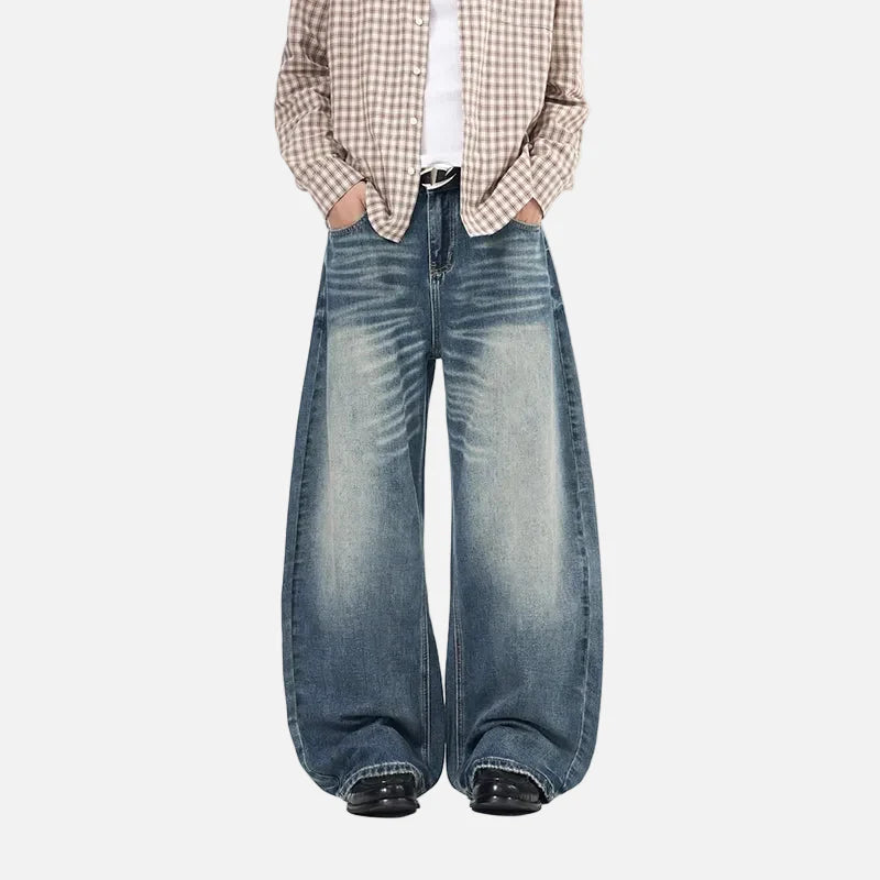 Western Style Rinse High Waisted Curved Denim