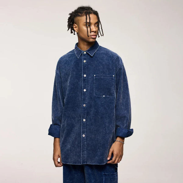 Oversize Düğmeli Gömlek, önden görünüm — Navra Wear