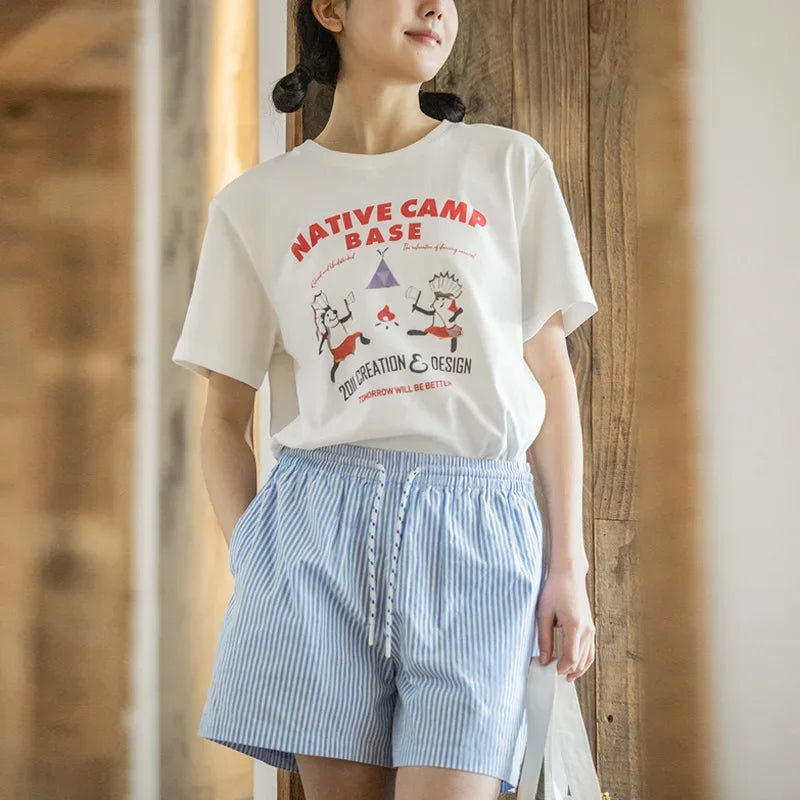 Aged Cotton Oversized Designed T-Shirt