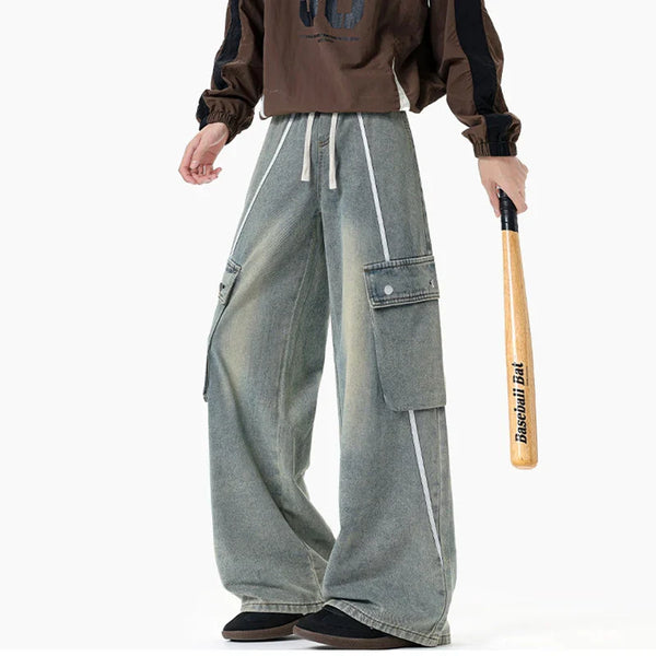 Drawstring Classic Elastic Utility Denim
