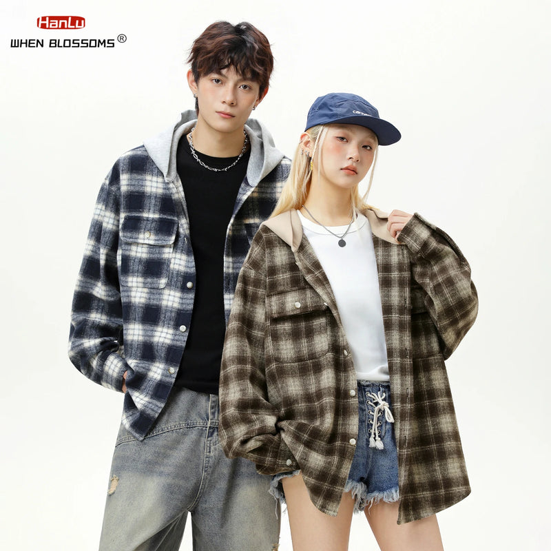 Oversize Ekose Gömlek, önden görünüm — Navra Wear