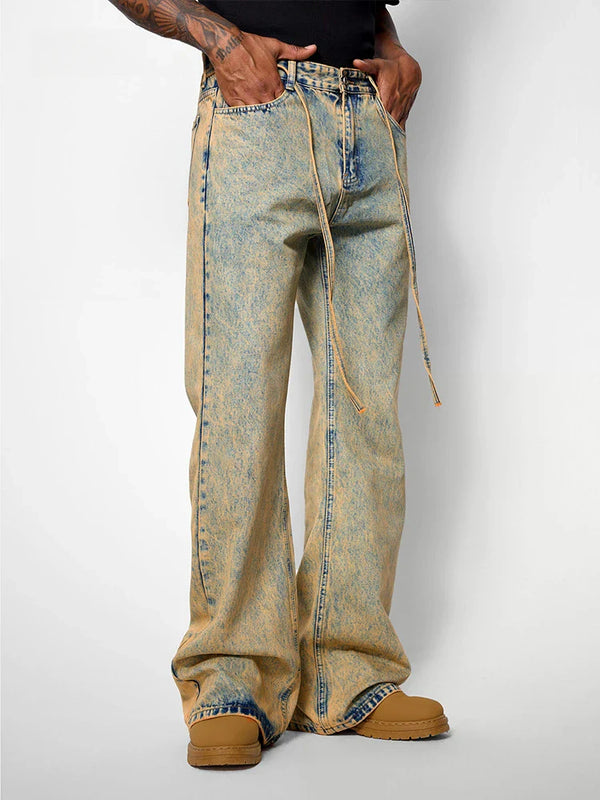 Insulated Brown Rinse Relaxed Bell Leg Denim