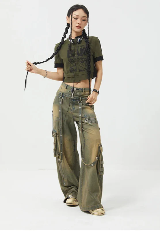 Metro 2000s Belted Heritage High-Rise Classic Denim