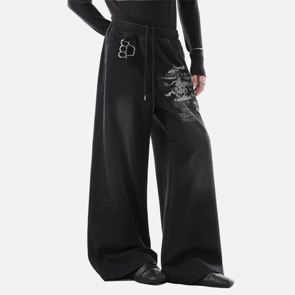 Vintage Harf Baskılı Jogger, önden görünüm — Navra Wear