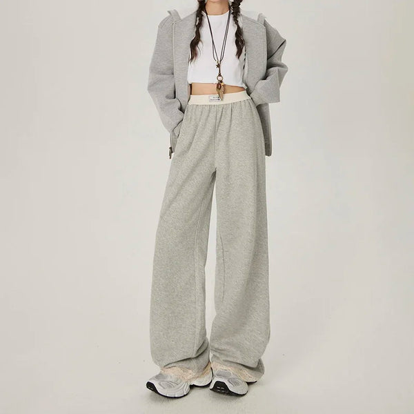 Wide Leg Beli Lastikli Jogger, önden görünüm — Navra Wear