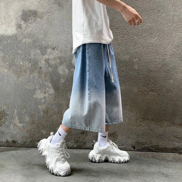 Relaxed Fit Rinse Denim Shorts