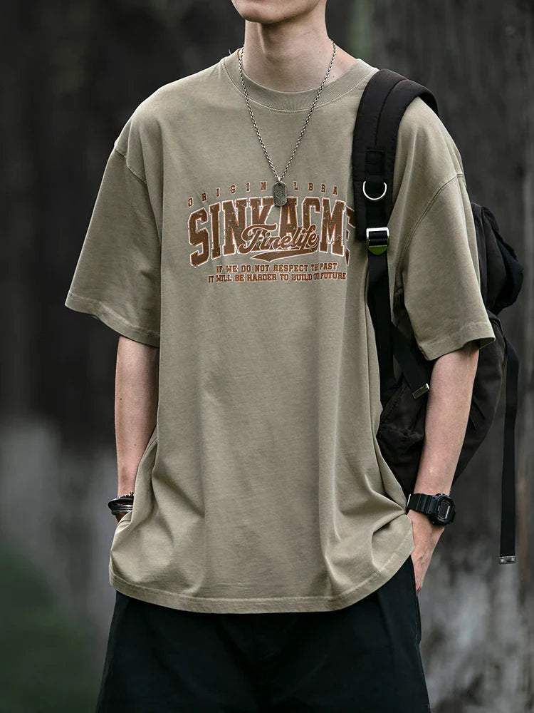 Hallyu Letter Print Soft Boy T-Shirt