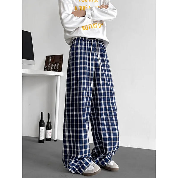 Oversized Plaid Street Trousers