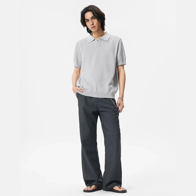 Flexible Faded Era Classic Epoch Knitted Jacquard Collar-Knit T-Shirt