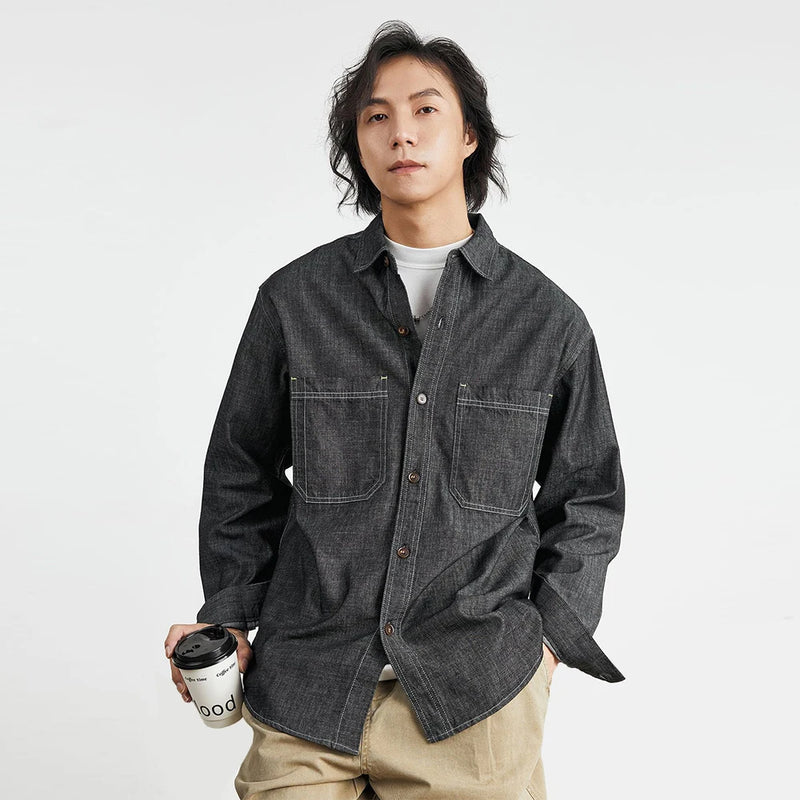 Vintage Jean Günlük Gömlek, önden görünüm — Navra Wear