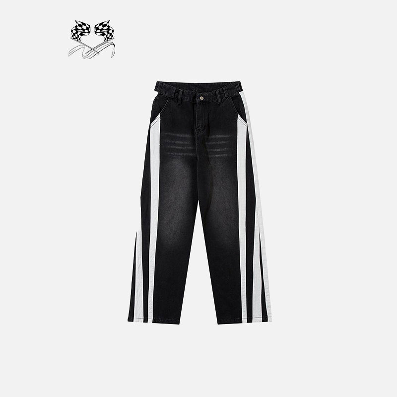 Strap Detail Denim Bottoms