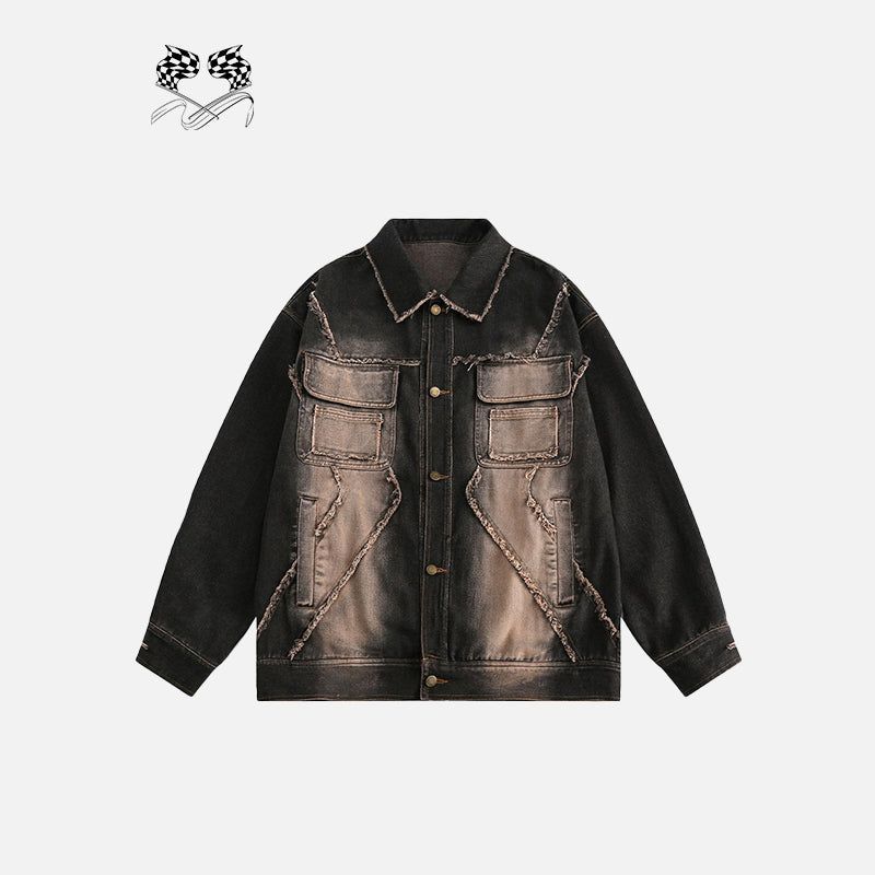 Faded Batik Denim Jacket