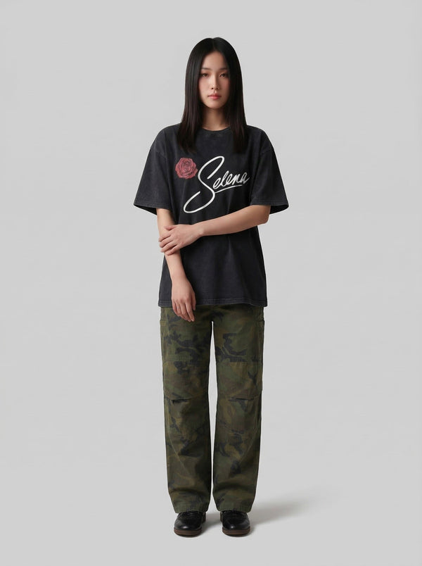 Throwback Black Bloom Illustrated T-Shirt