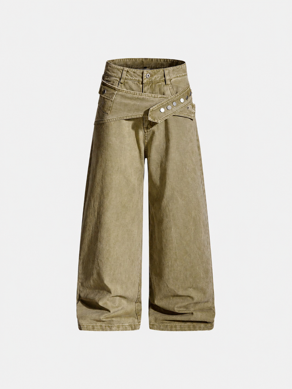 Kemerli Baggy Pantolon, model üzerinde — Navra Wear