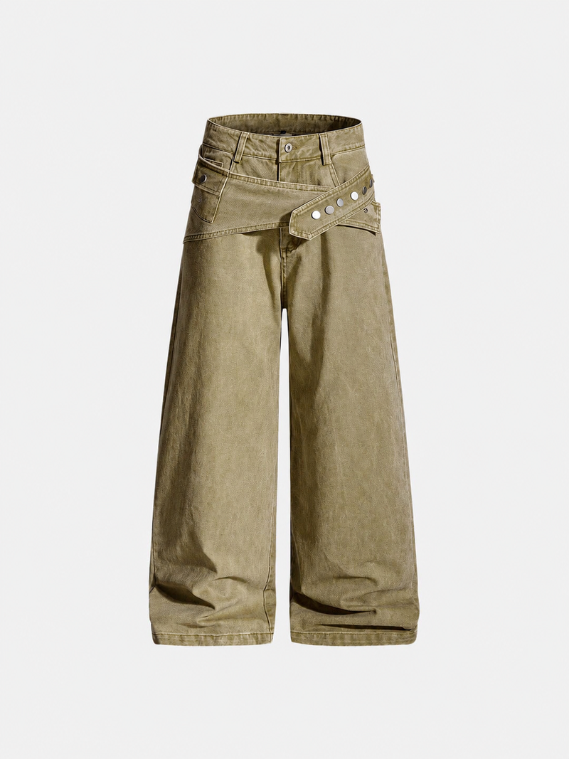 Kemerli Baggy Pantolon, model üzerinde — Navra Wear